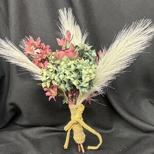 Dried hydrangea and faux Floral Bouquet